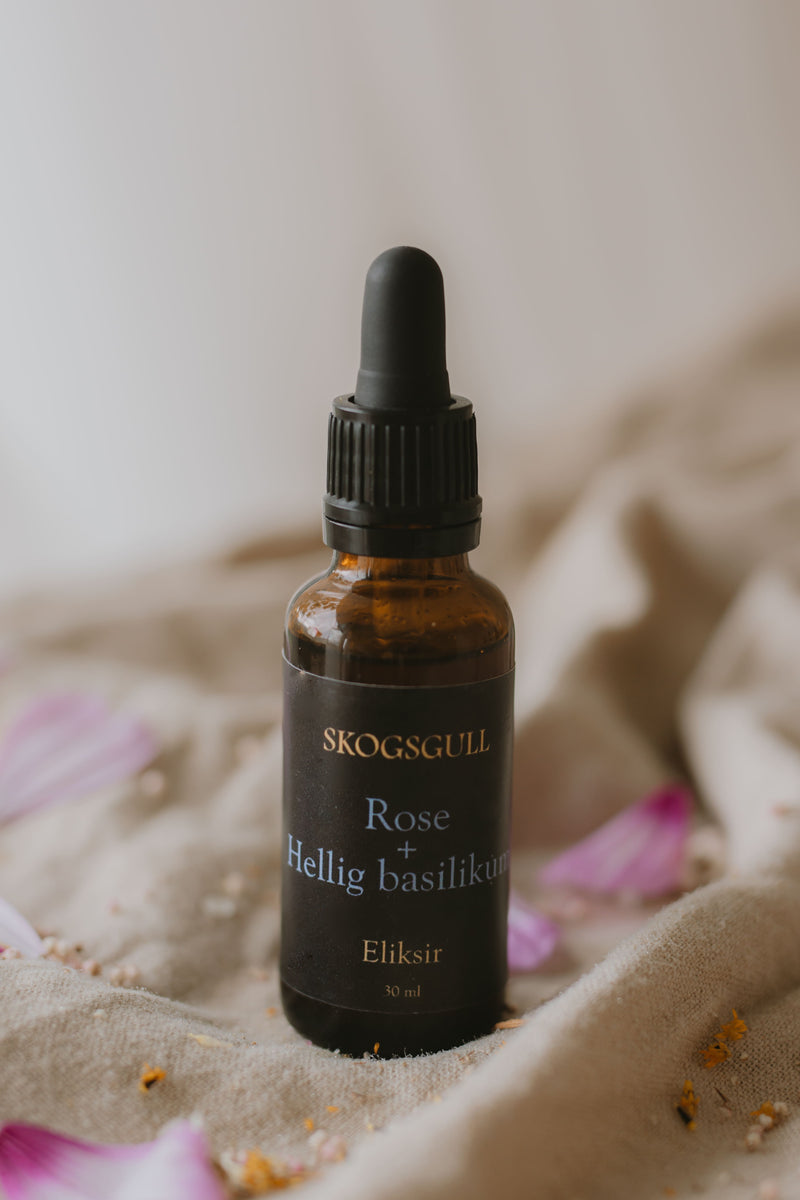 Tulsi & Rose Dråper – Rose + Hellig Basilikum Ekstrakt
